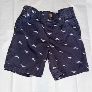 Navy Shark Print Kids Shorts